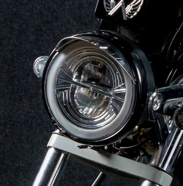 Round LED headlamp